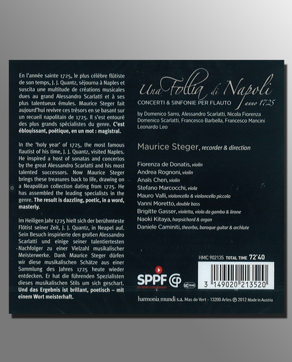 CD Una Follia di Napoli 1725 – Maurice Steger – Image 2